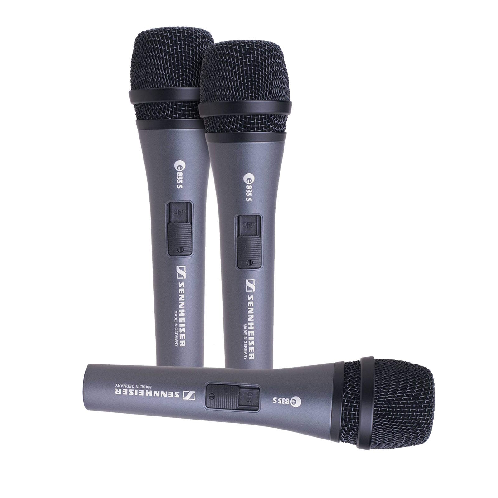 Sennheiser 3PACK-E835S Dynamic Vocal Mics x 3 ( Switched )