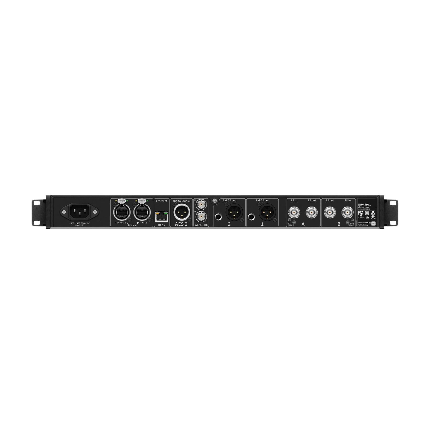 Sennheiser EM6000-DANTE UK Dual Channel Digital Radio Mic Receiver