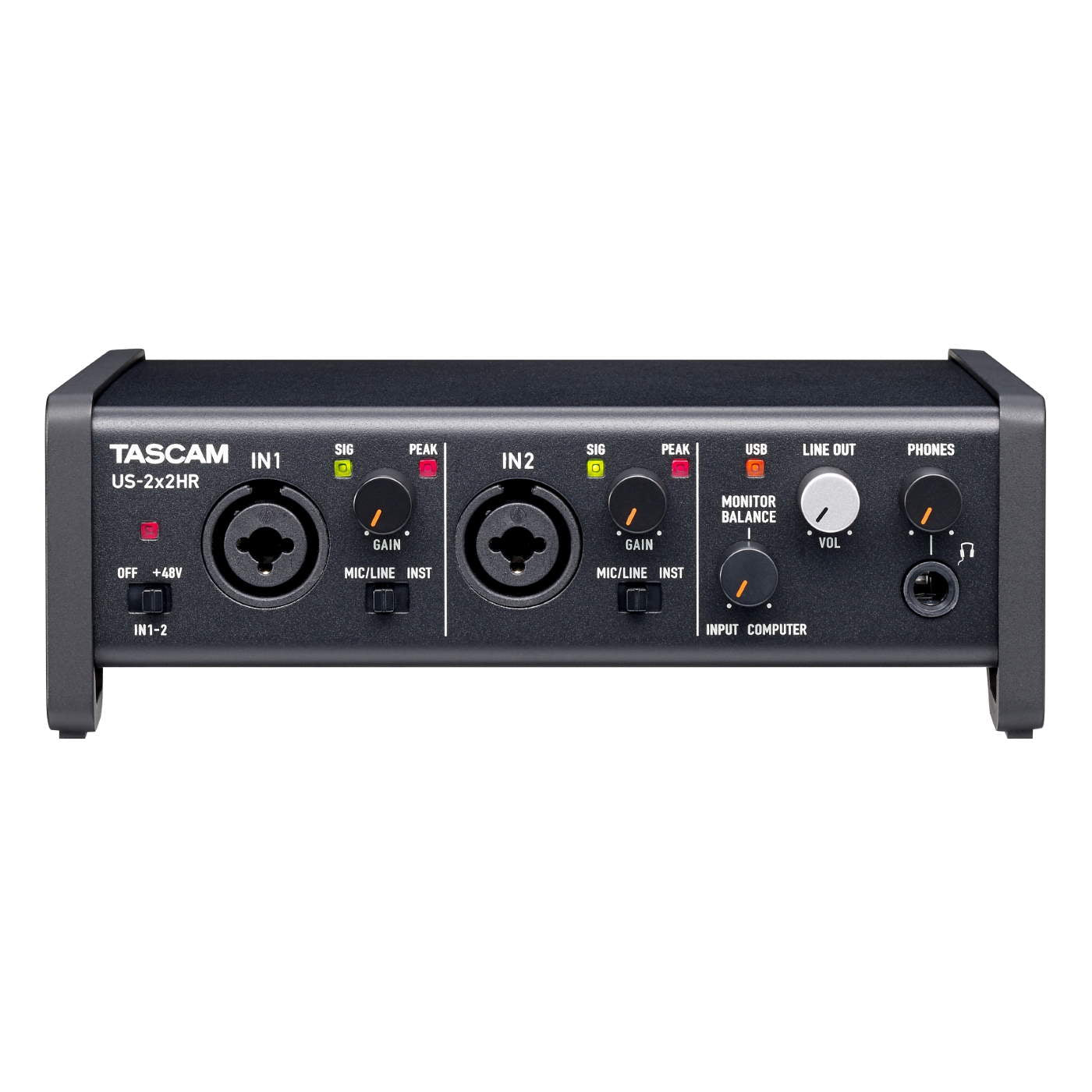 Tascam US-2x2HR High-Resolution USB Audio Interface (2 in - 2 out)